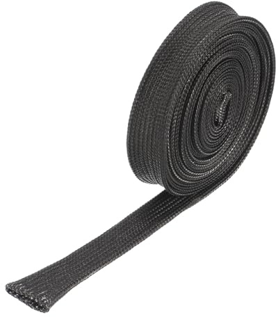 sourcing map Heat Shield Sleeve, 0.5 ID 10 Feet Heat Sleeve Automotive Wire Heat Shield Fuel Line Heat Shield Sleeve Heat Sleeve Heat Wrap 500 Degree for Wires, Black