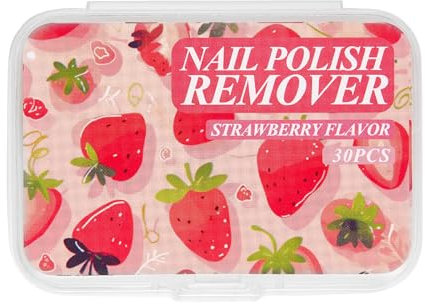 EONFAVE Nail Varnish Remover Pads - 30 PCS Travel Portable - Natural Ingredients - Fruity Scent