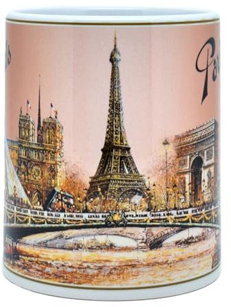 DESSAPT Arts - Monuments de Paris Classique - Guy Dessapt - Mug Céramique 325 ml en Brun Dégradé
