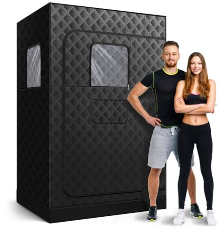 Sidasu Sauna à Vapeur Portable pour 2 Personnes, Sauna Complet pour la Maison, Salle de Sport, Salle de Bain, 119,4 x 88,9 x 180,3 cm, Chaise et cuiseur Vapeur Non Inclus