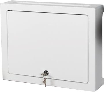 Wall Mounted Router Storage Box with Cable Wire Shelf White Lock 48 * 40 * 9cm Organize Your Internet Router Socket and Wires Wall Racks Box for Shielding and Finishing Wire 2