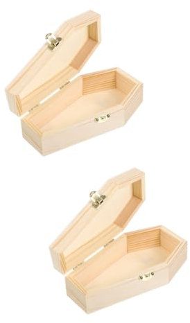 MUSISALY 2 Stück Halloween Mini Sarg Spielzeug Miniatur Sarg Halloween-Leckerli-Boxen HolzsäRge Zum Basteln Requisiten