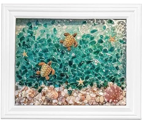 Ieron Seeglas-Kunstset, Seeglas-Kunstsets für Erwachsene, DIY-Harz-Strandkunstset, Ozean-Malset, Seeglas-Harz, DIY-Basteln, Ozean-Thema, Seeglas-Dekoration