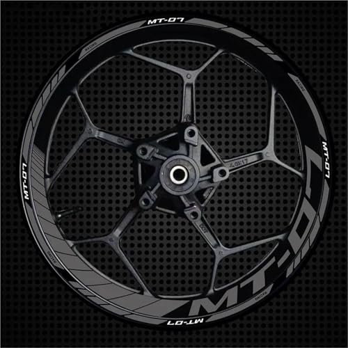 DTASMBD Felgenrandaufkleber Motorrad-Felgenaufkleber Für Yamaha MT07 MT 07 MT-07, Reflektierender Felgenaufkleber, Felgenaufkleber, Radnabenaufkleber Motorrad Rad Aufkleber(Farbe 8)