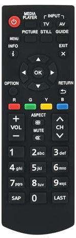 N2QAYB000931 Replacement Remote Control Compatible for Panasonic TV TH-42PX75X TH42PX75X Plasma Viera TVs LED LCD HDTV