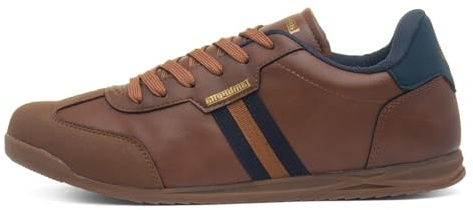 Lambretta Tackle Mens Tan Lace Up Trainer - Size 9 UK - Brown