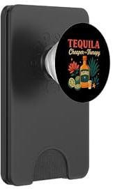 Tequila Is Cheaper Therapy Bouteille d'agave amusante Motif citron vert PopSockets PopWallet pour MagSafe