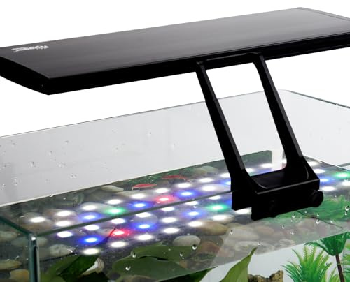 hygger Clip On 24/7 Beleuchtung Aquarium LED-Licht, 12 W Sunrise-Daylight-Moonlight-Modus und DIY-Modus, einstellbarer Timer & Helligkeit, Aquarium-Licht mit 7 Farben für bepflanzte Tanks