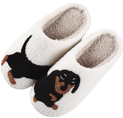 Generisch Zapatillas de estar por casa para mujer de piel de cordero, cómodas pantuflas de fieltro de piel de cordero, divertidas, Blanco, 39 EU