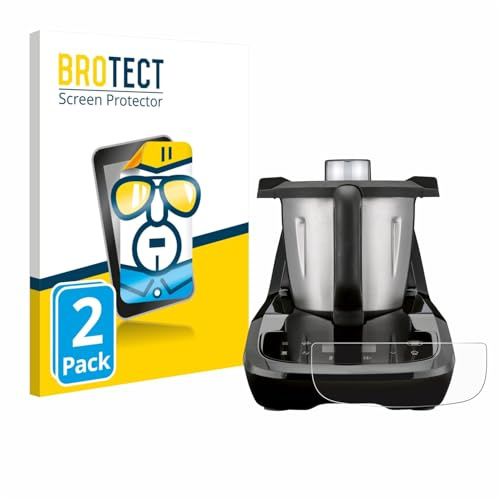 BROTECT Schutzfolie für SilverCrest Monsieur Cuisine compact | 2 Stück Transparenter Displayschutz Made in Germany Klare Displayschutz-Folie Clear Einfache Montage Case-Friendly