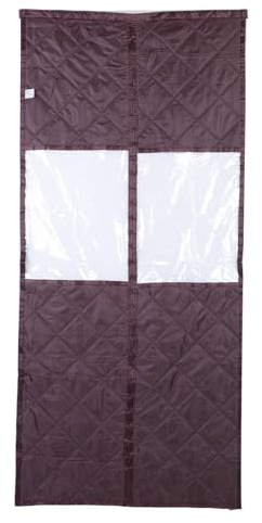 Fockety Rideau de porte à isolation thermique magnétique, résistant au vent et au froid, housse de porte thermique en coton épais pour l'hiver, convient aux portes de 34,65 x 85