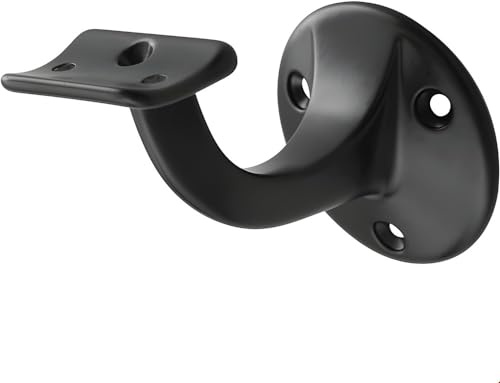 Handlaufträger 3500 Alu.ku.-besch.schwarz D.Wandplatte 56mm gewölbte Auflage