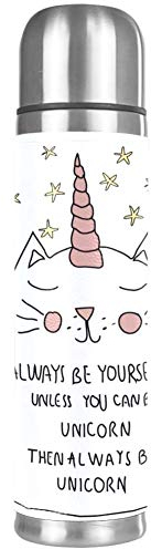Carino gatto unicorno a prova di perdite, tazza di isolamento in acciaio inox, tazza termica da viaggio 481,9 g