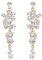EVER FAITH Damen Ohrringe Kristall Hochzeit Party Bohemian Boho Blumen Kronleuchter lange Ohrhänger Klar Gold-Ton