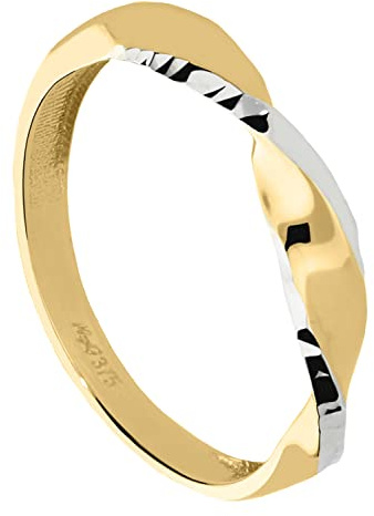 My Gold Goldring Echtes Gelbgold Weissgold 375 Gold (9 Karat) Gedreht Diamantiert Capri MOD-1405