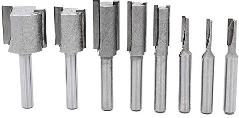 DingGreat 8Pcs 1/4gambo dritto/dado router bit set, punte dritte per fresa, dado per lavorazione del legno