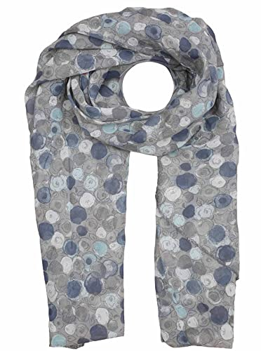 Zwillingsherz Seiden-Tuch im auffälligem Design - Hochwertiger Schal für Damen Mädchen - Halstuch - Umschlagstuch - weicher Schlauchschal für Frühjahr Sommer Herbst Winter - grau