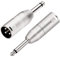 TISINO Adaptador mono jack a XLR, adaptador desequilibrado de cuarto de pulgada 6,35 mm TS macho a XLR macho, paquete de 2