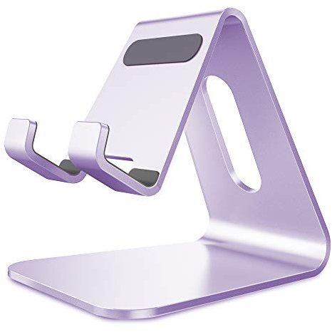 Lucrave Handy-Ständer, Halterung, Aluminium-Desktop-Ständer, kompatibel mit Switch, Allen Smartphones, iPhone 16 15 14 13 12 Mini Pro Max Xs Xr X Se 8 7 6 6s Plus SE 5 5s, Violett