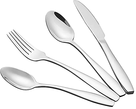 Ortodayes 48 Piece Flatware Set, Fork Knives Spoons Set, Stainless Steel Cutlery Service for 12 Person