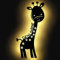 Giraffe Figur Deko Kinderzimmer Nachtlicht Schlummerlicht Holz Wand-Lampe mit Namen personalisiert Giraffenlampe für Kinder-Zimmer Mädchen