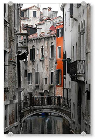 artboxONE Acrylglasbild 30x20 cm Städte Venecian Channel Bild hinter Acrylglas - Bild venedig Architektur Buildings