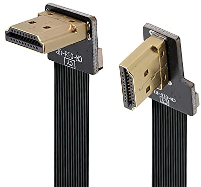 xiwai CYFPV - Cavo piatto da 10 cm, con doppio angolo di 90 gradi, HDMI tipo A maschio a maschio, HDTV FPC, per fotografia aerea FPV HDTV multicopter