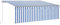 vidaXL Auvent Manuel Rétractable avec Store Banne Pliable Jardin Balcon Terrasse Extérieur Protection Contre Rayons UV 4,5x3 m Bleu et Blanc