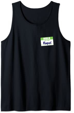 Hola Me Llamo Raquel, spanisches Namensschild für Arbeit, Schule, Geschenk Tank Top