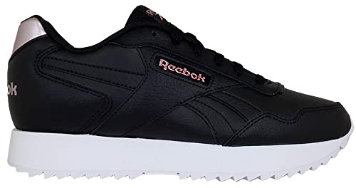 Reebok Glide Ripple Double Sneaker für Damen, Black White Footwear White Rose Gold, 37 EU