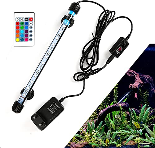 Izrielar Aquarium LED Beleuchtung, 7W Aquarium-Licht RGB, IP67 Wasserdicht, Universal Fit Aquarium Lamp, für Fisch Tank, Pflanzen Aquarium, EU Stecker