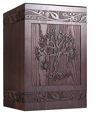 Urnen für menschliche Asche Erwachsene männlich weiblich, Holz Baum des Lebens Urnen Box und Schatulle für Asche Männer Frauen Kinder, Haustiere, Katze Hund Urn, Begräbnis Beerdigung Gedenkurnen für