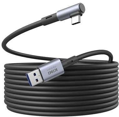 KIWI design Link Cable 5m Compatible with Quest 3S/3/2/1/Pro, and Pico 4, with CableClip, High Speed PC Data Transfer, USB 3.0 to USB C Cable for VR Headset