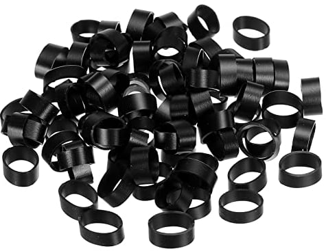 PATIKIL Silicone Rubber Bands Cable Ties 100pcs Non-Slip 1/2 Flat Black for Cord Wrapping, Bag Wraps, Art