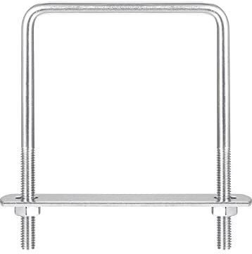 sourcing map Square U-Bolts, 72mm(2.83) Inner Width 100mm Length M6 304 Stainless Steel U Clamp Bolt with Nuts and Plates, for Boat Trailer