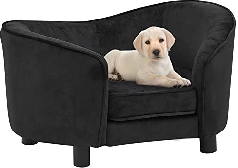 Tidyard Hundesofa Hundecouch Hundebett Haustiersofa Hundematte Hundesessel & -Sofas Sofa Schwarz 69x49x40 cm Plüsch