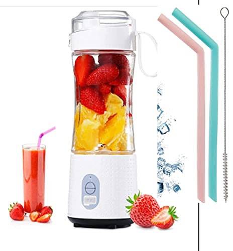 Batidora Portatil,380ml Licuadora Portátil con Seis Cuchillas en 3D,Batidora Portátil Personal para Smoothie Maker,4000mAh Mini Licuadora Recargable Para Hogar,Oficina,Camping y Viajes