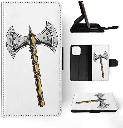 Waffen Zeichnung Axt 1 Flip Wallet Handyhülle für Apple iPhone 14 Pro Max