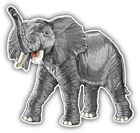 Realistischer Elefant H1440 Autoaufkleber Sticker Aufkleber 12 cm