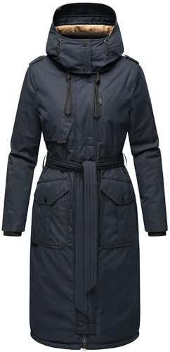 Navahoo Damen Wintermantel warmer Parka lang mit hohem Kragen und weicher Kapuze Hokulanii XS-XXL