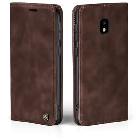 LBH Handyhülle für Samsung Galaxy J5 (2017) in Dunkelbraun mit Karten- und Geldfach Smartphone Hülle mit Standfunktion Flip Case Schutzhülle Magnetverschluss Vintage