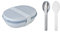 Mepal - Lunchbox Ellipse Duo to go Set - Meal Prep Box für Erwachsene & Salatbox zum Mitnehmen - Brotdose für ein gesundes Mittagessen - Ideal für Sandwiches & Salate - 825 ml + 600 ml - Nordic Blue