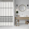 ASDCXZ Tenda da doccia a righe, 90 x 180 cm, stile bohémien, moderna, stile boho, regola, nero, bianco, geometria, bagno, lavabile, sottile, in poliestere, impermeabile, per vasca da bagno con 6 ganci