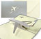 Life-Mate Flugzeug-Pop-Up-Karte, 3D-Popup-Grußkarten mit Umschlag, Flugzeug für Reisen, Geburtstag, Abschlussgeschenk, Männer (Grau)