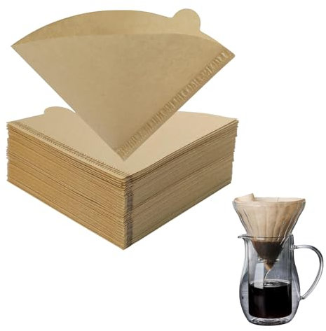 Filtri Caffè Americano V60 02, Carta Filtro Naturale per 1-4 Tazze, 100 Pezzi