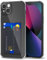 Svanove for iPhone 13 Mini Case Wallet Clear, Card Holder Case with Credit Card Slot, Thin Slim Transparent Silicone Grip Soft Rubber Protective Shockproof Airbag Bumper for Women, Black