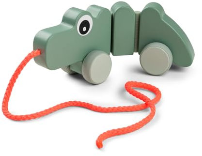 Done by Deer Nachziehtier ab 1 Jahr Croco - Nachziehspielzeug - Holzspielzeug - Motorikspielzeug aus Holz 1. Geburtstag