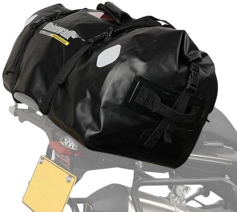 ENJOHOS Motorrad Gepäckrolle Hecktasche Wasserdicht 65L Erweiterbare Motorradtasche Satteltasche Gepäcktasche Motorrad Heck Tasche mit Elastischen Riemen für Radfahren Camping Wassersport