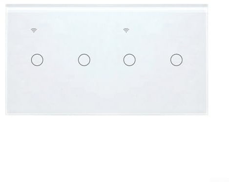 Smart Dimmer Switch, Smart WiFi Switch Compatible For Tuya App, Touch Light Switch Panel, Voice Control/Remote Control, Digital Light Module With LED indicator, For Alexa Voice(white 4gang)