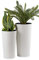 HowHomely 2X Blumentopf Gross mit Pflanzkübel Einsatz | Weiß Pflanzkübel Groß aus Kunststoff für Deko Wohnzimmer oder Garten | Set aus 2 Blumenübertopf (30xh57cm & 25xh46)